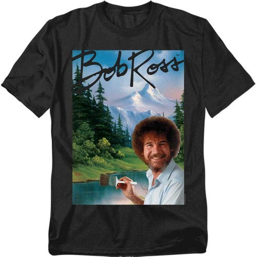 Front - Bob Ross Unisex Adult Mountain Painter T-Shirt