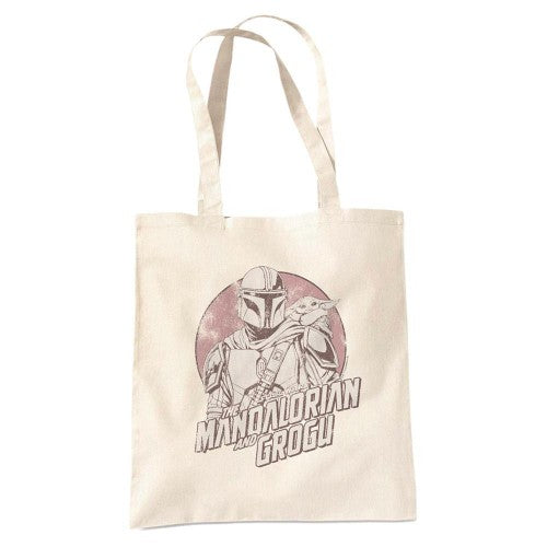 Front - Star Wars Mandalorian Sunset Grogu And Mando Reusable Tote Bag
