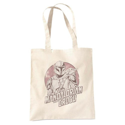 Front - Star Wars Mandalorian Sunset Grogu And Mando Reusable Tote Bag