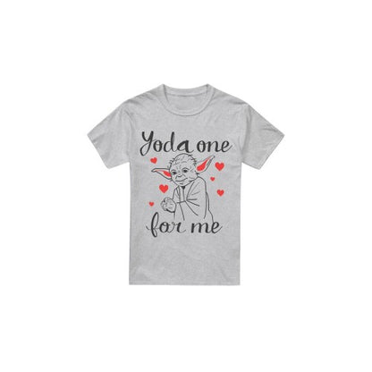 Front - Star Wars Mens Yoda One For Me Valentine`s Day T-Shirt