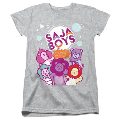 Front - K-Pop Demon Hunters Womens/Ladies Soda Pop Saja Boys Mascot Fitted T-Shirt