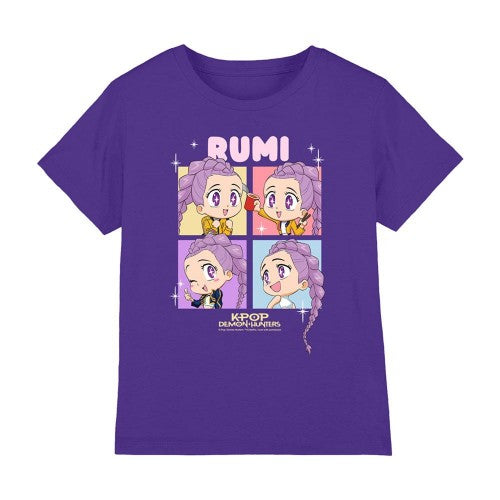Front - K-Pop Demon Hunters Childrens/Kids Huntrix Rumi Chibi Group T-Shirt