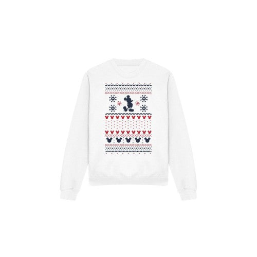 Front - Disney Unisex Adult Mickey Mouse Christmas Sweater Sweatshirt