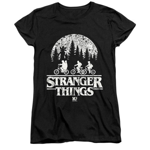Front - Stranger Things Womens/Ladies Upside Down Fitted 10th Anniversary T-Shirt