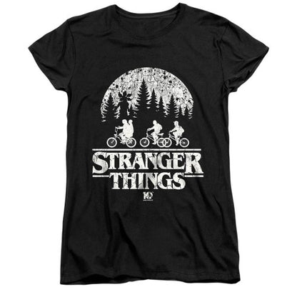 Front - Stranger Things Womens/Ladies Upside Down Fitted 10th Anniversary T-Shirt