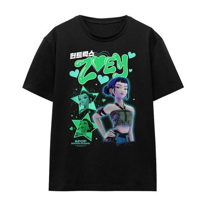 Front - K-Pop Demon Hunters Womens/Ladies Huntrix Zoey Popstar T-Shirt