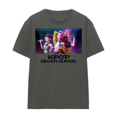 Front - K-Pop Demon Hunters Womens/Ladies Huntrix Group Singing T-Shirt