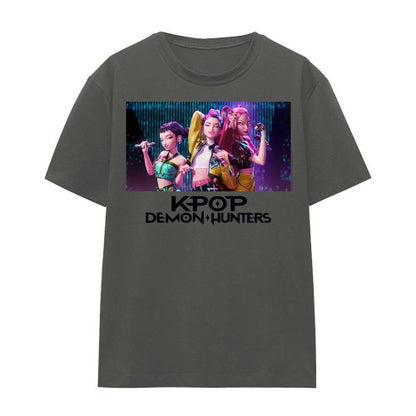 Front - K-Pop Demon Hunters Womens/Ladies Huntrix Group Singing T-Shirt