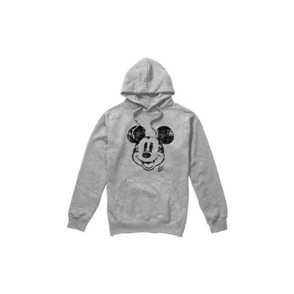 Front - Disney Mens Mickey Mouse Face Distress Hoodie