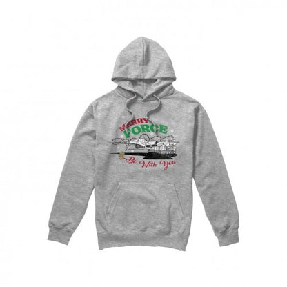 Front - Star Wars: The Mandalorian Mens Merry Force Be With You Grogu Hoodie