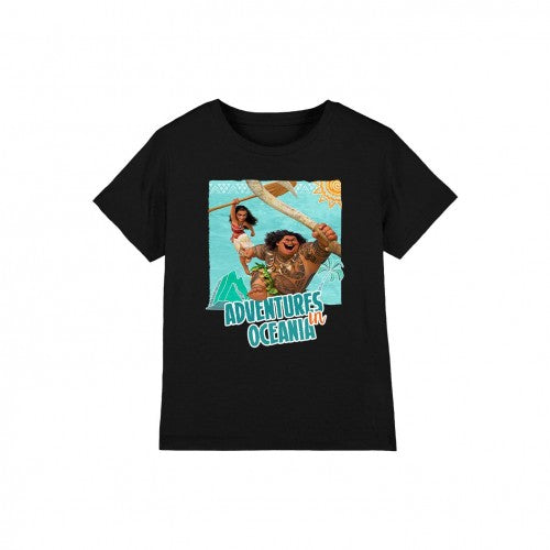 Front - Moana Childrens/Kids Adventures In Oceania Maui Moana T-Shirt