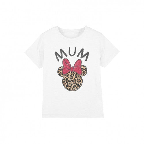 Front - Disney Childrens/Kids Mum Minnie Mouse Leopard Print Mothers Day T-Shirt
