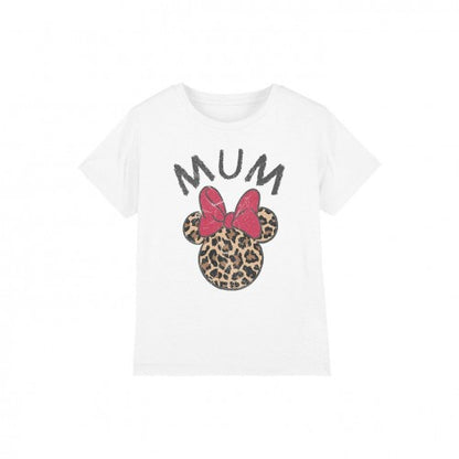 Front - Disney Childrens/Kids Mum Minnie Mouse Leopard Print Mothers Day T-Shirt