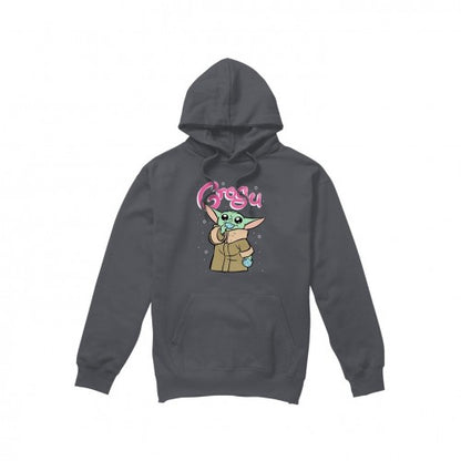 Front - Star Wars: The Mandalorian Mens Grogu Bubble Hoodie