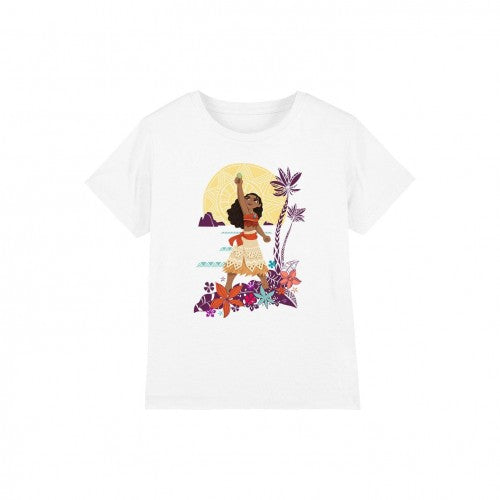Front - Moana Childrens/Kids Heart Sunset T-Shirt