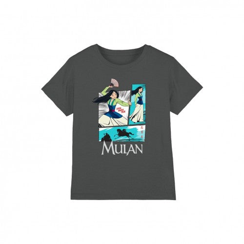 Front - Mulan Childrens/Kids Action Panels T-Shirt