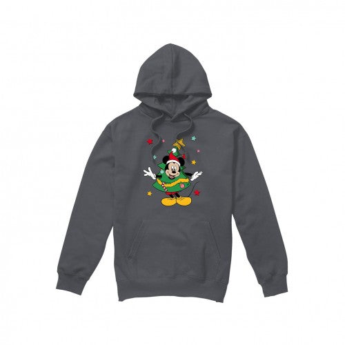 Front - Disney Mens Mickey Mouse Christmas Tree Hoodie