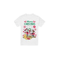 Front - Disney Mens Mickey & Minnie Mouse Wreath Christmas T-Shirt