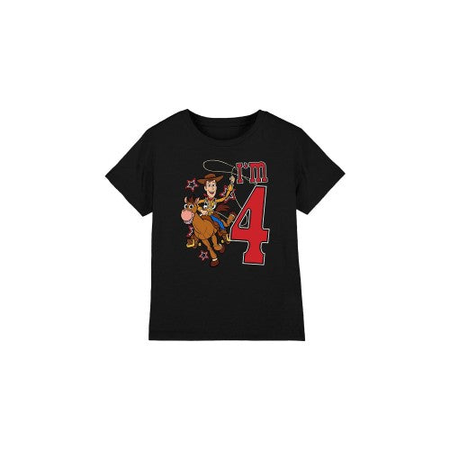 Front - Toy Story Childrens/Kids I´m 4 Woody Birthday T-Shirt