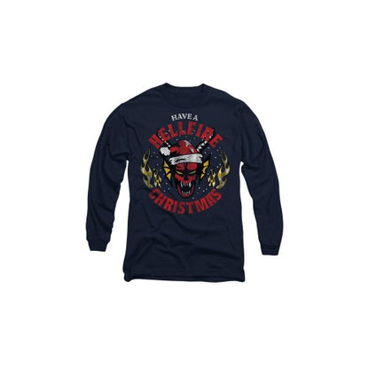 Front - Stranger Things Unisex Adult Hellfire Christmas T-Shirt