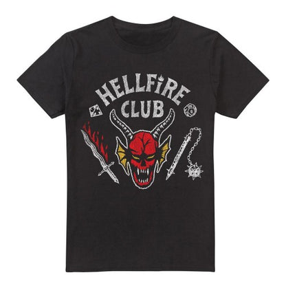 Front - Stranger Things Mens Hellfire Club Inverted T-Shirt