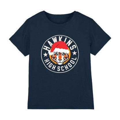 Front - Stranger Things Childrens/Kids Hawkins Badge Christmas T-Shirt