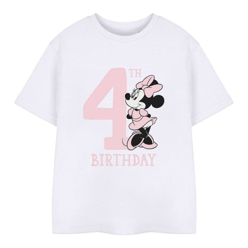 Front - Disney Childrens/Kids Minnie Mouse 4th Birthday T-Shirt