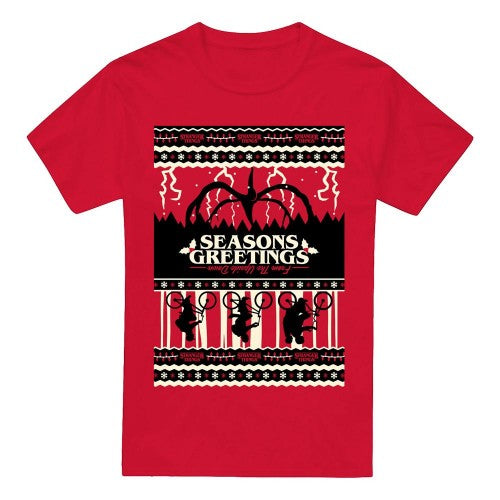 Front - Stranger Things Mens Fair Isle T-Shirt