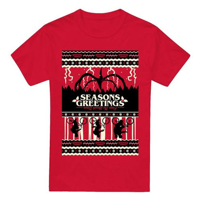 Front - Stranger Things Mens Fair Isle T-Shirt