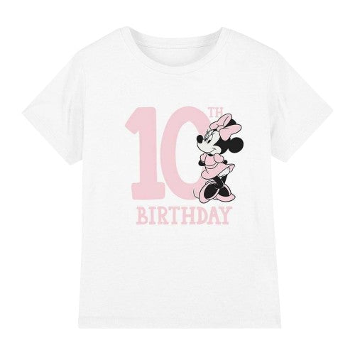 Front - Disney Childrens/Kids Minnie Mouse 10th Birthday T-Shirt