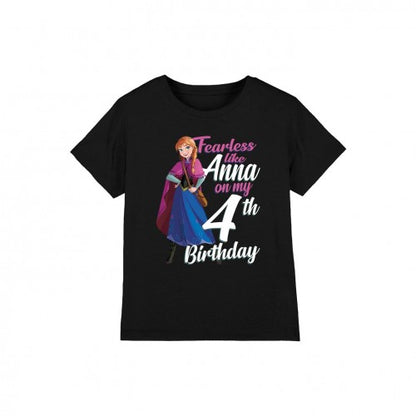 Front - Frozen Childrens/Kids Fearless Like Anna 4th Birthday T-Shirt