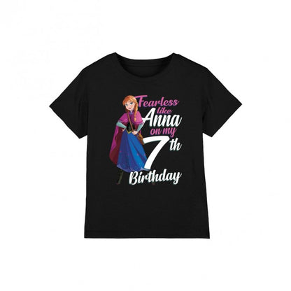 Front - Frozen Childrens/Kids Fearless Like Anna 7th Birthday T-Shirt