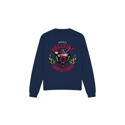 Front - Stranger Things Unisex Adult Hellfire Christmas Sweatshirt
