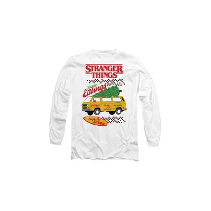 Front - Stranger Things Unisex Adult Seasons Eatings Pizza Van T-Shirt
