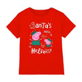 Front - Peppa Pig Childrens/Kids Peppa And George Elves Christmas T-Shirt
