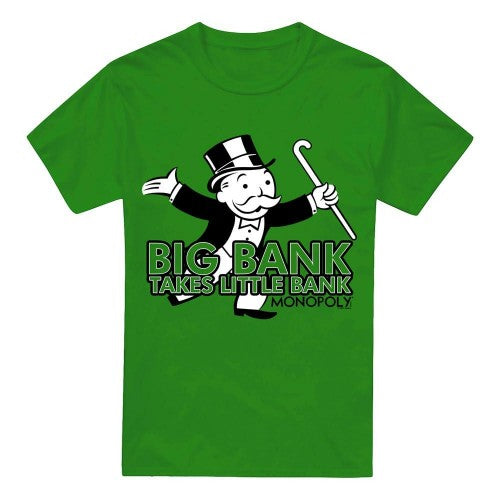 Front - Monopoly Mens Big Bank T-Shirt