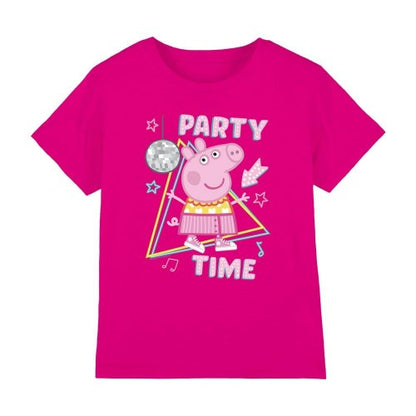 Front - Peppa Pig Childrens/Kids Party Time Disco T-Shirt