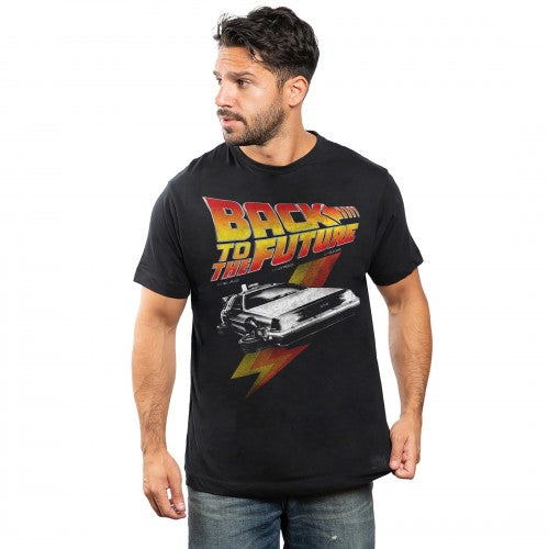 Front - Back To The Future Mens Retro T-Shirt