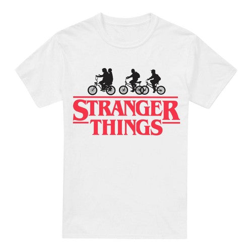 Front - Stranger Things Mens Silhouette Bike Logo T-Shirt