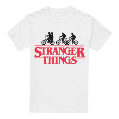 Front - Stranger Things Mens Silhouette Bike Logo T-Shirt