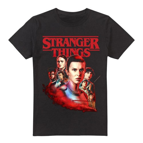 Front - Stranger Things Mens Hawkins Heroes Poster T-Shirt