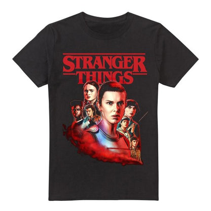 Front - Stranger Things Mens Hawkins Heroes Poster T-Shirt