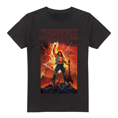 Front - Stranger Things Mens Rock Of Eddie Munson T-Shirt