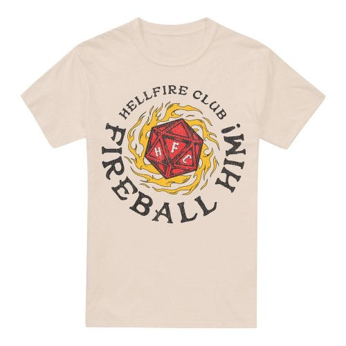 Front - Stranger Things Mens Hellfire Club Fireball T-Shirt