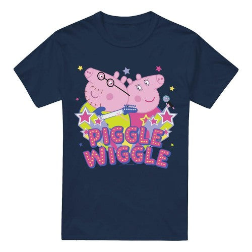 Front - Peppa Pig Mens Piggle Wiggle Mummy Pig Daddy pig T-Shirt
