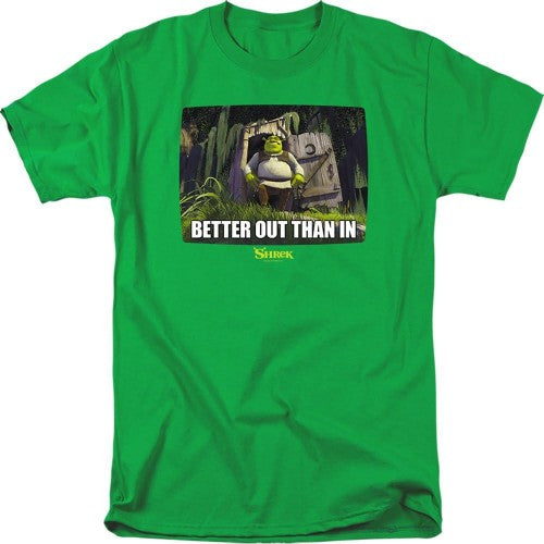 Front - Shrek Mens Better Out Than In Meme T-Shirt