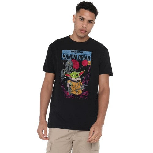 Front - Star Wars: The Mandalorian Mens Grogu Comic T-Shirt