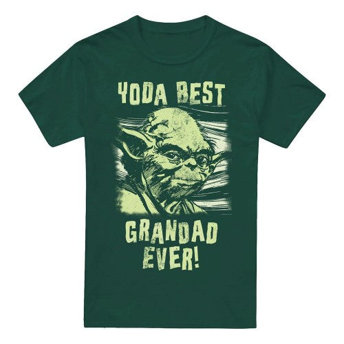 Star Wars Mens Best Grandad Yoda Comic T-Shirt Discounts on