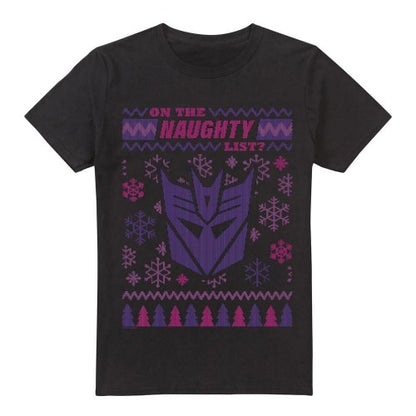 Front - Transformers Mens Decepticons Naughty List Christmas Jumper T-Shirt