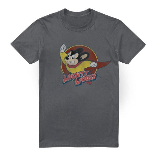 Front - Mighty Mouse Mens Circle T-Shirt